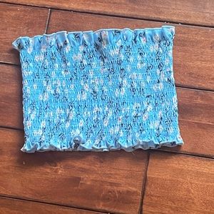 Blue Flowered Tube Top